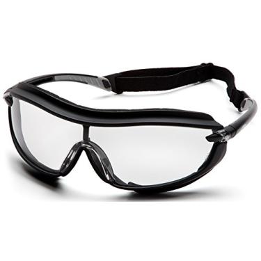 Imagem de Óculos de segurança Pyramex XS3 com alça ajustável, Black Frame/Clear Anti-Fog Lens