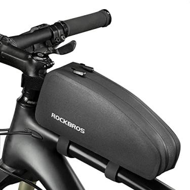 Imagem de ROCKBROS Bolsa de bicicleta com tubo superior para quadro de bicicleta impermeável dois bolsos com zíper bolsa de bicicleta bolsa de bicicleta superior bolsas de bicicleta para bicicletas