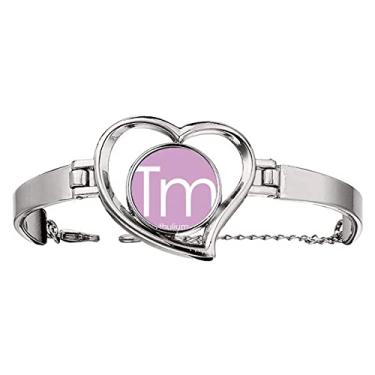 Imagem de N/A N/A Bracelete Chestry Elements Tabela de períodos Lanthanide Thulium Tm Coração Joia Pulseira Fio Bangle, medium, metal