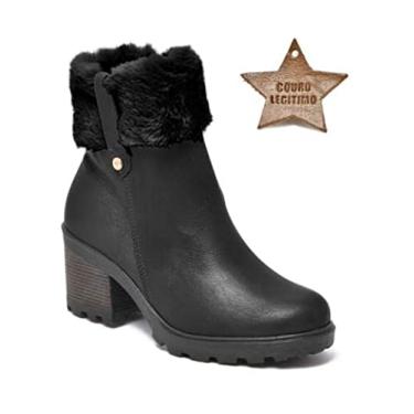 Imagem de BOTA CANO CURTO VIA MARTE TRATORADO SALTO BAIXO REF:227501/22 COURO NAT/PELO HIMA