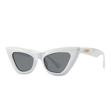 Imagem de Óculos de sol masculinos e femininos Óculos de sol de olho de gato moda feminina tons vintage designer óculos de sol de luxo uv400 óculos óculos gafas de sol, branco, outros
