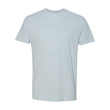 Imagem de 6410 Camiseta masculina Next Level de camurça ajustada premium com gola redonda, Light Blue, Large