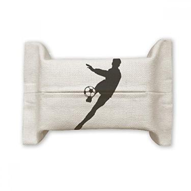 Imagem de Bolsa de linho de algodão com contorno de papel para lenços faciais de futebol esportivo