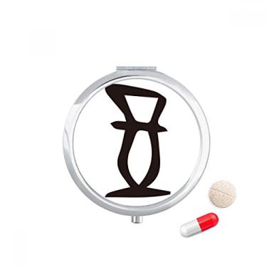 Imagem de Porta-comprimidos Zheng com inscrição óssea chinesa com sobrenome e bolso para remédios