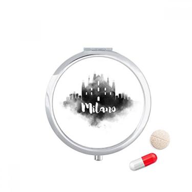 Imagem de Estojo de comprimidos para pintura de cidade com tinta marcada da Milano Italy, caixa de armazenamento de medicamentos