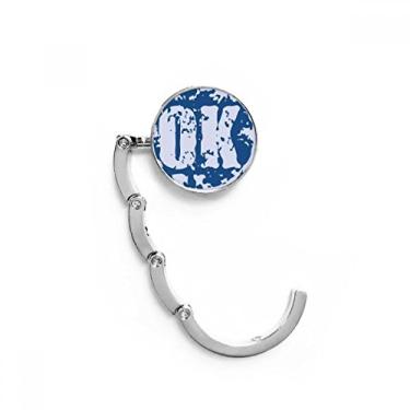 Imagem de OK Design Gancho de mesa com estampa de ilustração redonda, fecho decorativo, gancho dobrável