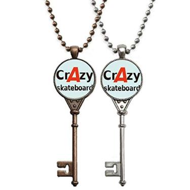 Imagem de OFFbb-USA Breve Best Cool Crazy Skateboard Skids chaveiro colar pingente joias decoração de casal
