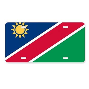 Imagem de DIYthinker Bandeira nacional da Namíbia, país da África, placa de licença de aço inoxidável para decoração de automóveis