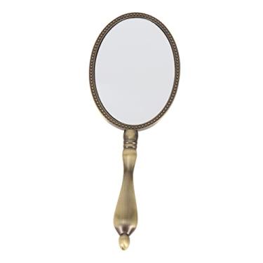 Imagem de FRCOLOR Espelho Com Alça Espelho De Maquilhagem Vintage Pequeno Espelho De Mão Espelho De Viagem Espelho De Bolso Espelho De Mão Para Barbear Espelho De Maquilhagem Espelho De Mão