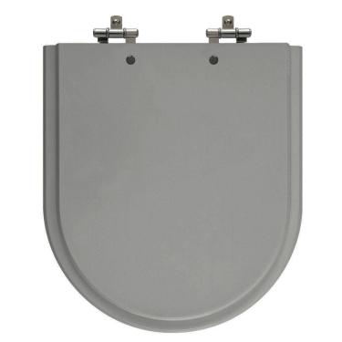 Imagem de Assento Sanitário Riviera Cinza Pérola Tampa para Vaso Celite de Madeira Laqueada