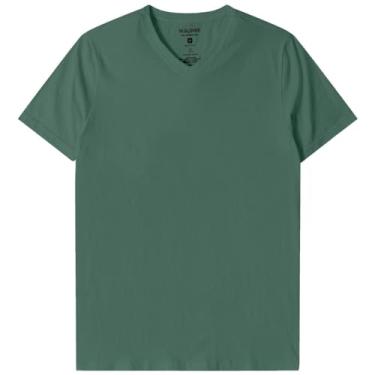 Imagem de Camiseta Básica Decote V Masculina Malwee 1000004422V1 Cor:Verde Escuro;Tamanho:G