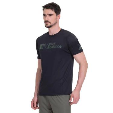 Imagem de Camiseta Masculina New Balance Tenacity Graphic Preto/verde