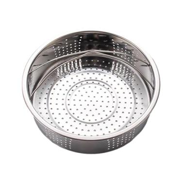 Imagem de Generic Cesta de vapor de aço inoxidável, bandeja redonda para vaporização de vegetais, cesta para massas, frutos do mar, bolinhos de pão, vaporizador de