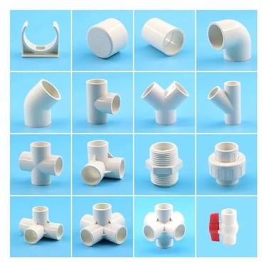 Imagem de Ball Valve, 2pcs 20~32mm White PVC Pipe Connectors Water Supply Irrigation Elbow Straight Cross Tee Union Connectors Ball Valve (Color : 90De Elbow, Size : 25mm)