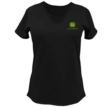 Imagem de John Deere Camiseta feminina gola V gola V EUA e Canadá Farm State Pride, Carolina do Sul, M