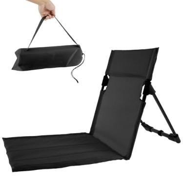 Imagem de Cadeira de praia dobrável, cadeira de acampamento ao ar livre, cadeira de praia leve, tapete de praia leve, tecido Oxford resistente a manchas, cadeira de acampamento dobrável com bolsa de