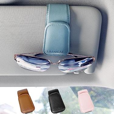 Imagem de TILDOSAC Clipe organizador de óculos de sol para viseira de carro, organizador de óculos de sol durável e resistente a arranhões com clipe magnético, acessórios essenciais para interior de carro azul para homens e mulheres estética