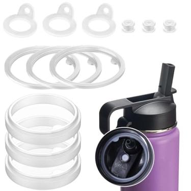 Imagem de Vodolo Substituição de junta de tampa para Thermoflask 680 g/947 g/1,13 g/1,8 litros, 12 peças de garrafa de água, 4 conjuntos de juntas de silicone, cada uma com palheta para garrafa de água, tampa de canudo e bico de chug