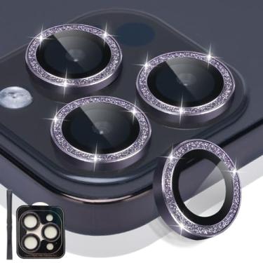Imagem de Rayorcon Protetor de lente de câmera para iPhone 14 Pro e iPhone 14 Pro Max, protetor de lente de vidro temperado, anel de liga de alumínio, capa de câmera serve para iPhone 14 Pro/iPhone 14 Pro Max