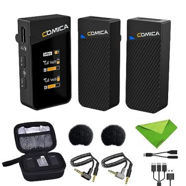 Imagem de comica Vimo C2 Wireless Lavalier Microphone,2.4G Dual-Channel Recording with 2 Transmitters,1 Receiver Lapel Mic for Interviewing,Live Streaming,Vlogging and Video Shooting