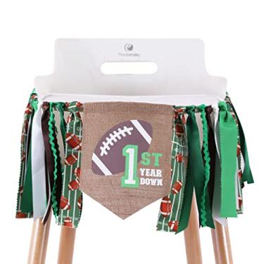 Imagem de Football 1st High Chair Banner - Football 1st/first Birthday Party Decorations,football One High Chair Banner,first Year Down Themed Football 1st Birthday Party Decorations,photo Prop Football Party Decor