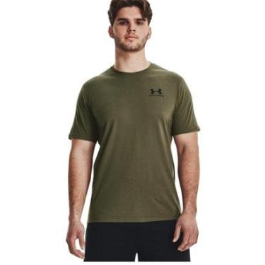 Imagem de Camiseta Under Armour Sportsty Left Chest Masculina - Verde G-Masculino