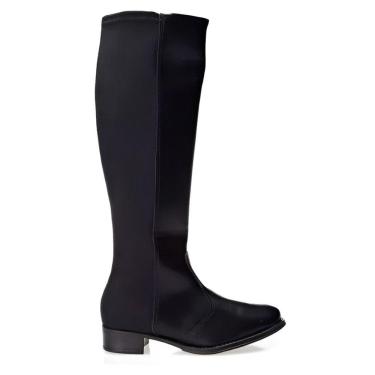 Imagem de Bota Beira Rio Napa Lycra Cano Longo Feminina Preta