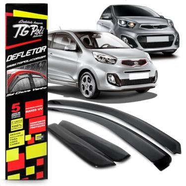 Imagem de Calha Chuva Defletor Slim Picanto 4 Portas 2012 2013 2014 2015 2016 2017 2018 Fumê 100% Acrílico