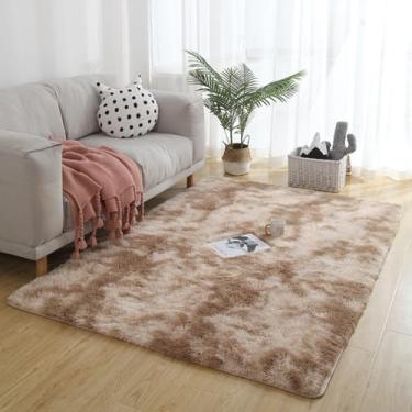 Imagem de KAIJIE Tapetes de área para sala de estar, tapete macio e fofo para quarto, tapete felpudo antiderrapante confortável para berçário, tapete moderno para decoração de casa camelo profundo 200 x 250 cm
