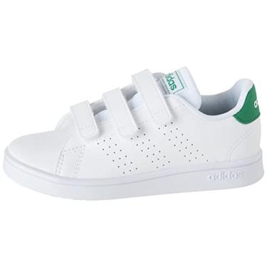 Imagem de Adidas Unissex-Child Advantage (criança pequena), Branco/Verde/Preto, 15