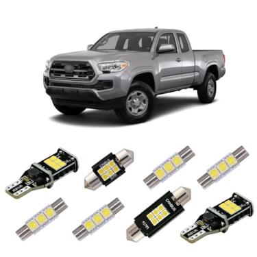 Imagem de Kit de lâmpadas LED Canbus super brilhantes iBrightstar adequado para Toyota Tacoma 2005-2019 com luzes de cúpula de mapa interno + luzes espelhadas + luzes de placa de licença + luzes de ré, Xenon branco