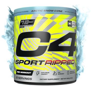 Imagem de Cellucor Pó para pré-treino C4 Ripped Sport - Certificado NSF para esportes - 200 mg de cafeína + extrato de caiena + tartarato de carnitina + beta-alanina - cone de neve ártico, 20 porções