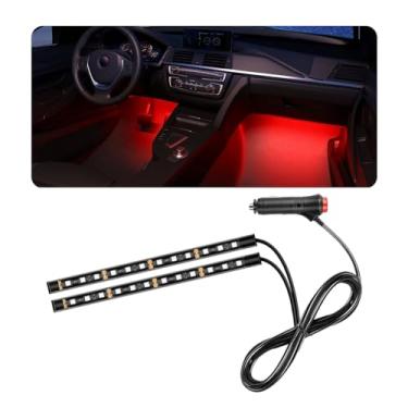 Imagem de povtii Fita de LED para carro, 24 luzes LED RGB para ambientes interiores sob o painel, lâmpada decorativa para acendedor de cigarros, luz noturna ambiente, kit de iluminação universal acessórios para