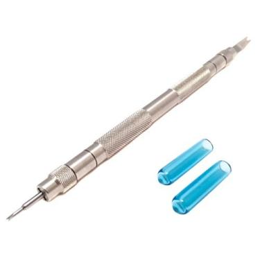 Imagem de Ferramenta de barra de mola W&S – para ajustar, remover e substituir pulseiras de relógio, pulseiras de relógio e pinos de relógio – 5,5 polegadas – Ferramenta de relógio de aço inoxidável