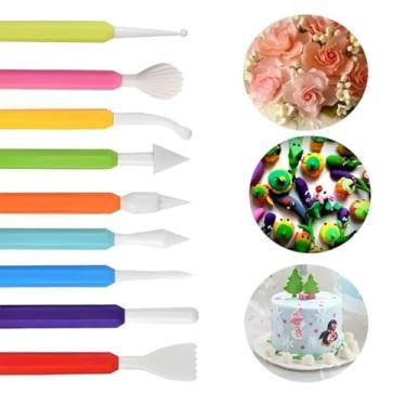 Imagem de Kit 8 Ferramentas Estecas Esculpir Modelar Biscuit Massas Artesanato Bolos