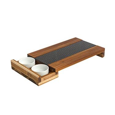 Imagem de Tábua Madeira c/Vidro e 2 Potes Porcelana p/Frios, Stolf