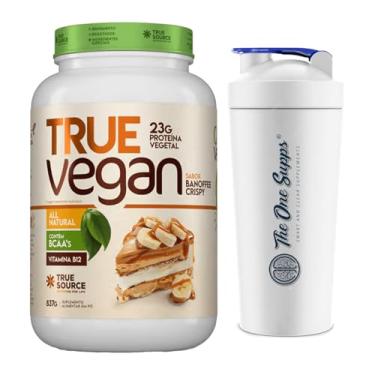 Imagem de True Vegan Proteína Vegetal 837G - Sabor Banoffee Crispy - True Source + Coqueteleira The One 600ml
