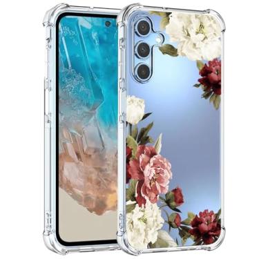 Imagem de Ueokeird Capa de telefone para Galaxy M35, capa para Samsung M35 5G SM-M356B para meninas e mulheres, capa protetora de TPU flexível com estampa floral transparente à prova de choque para Samsung