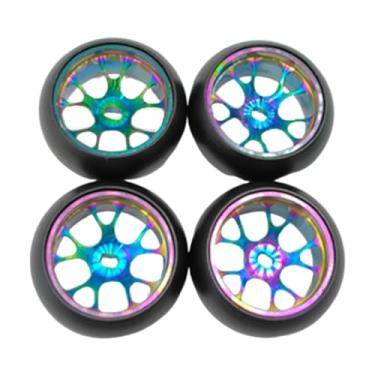 Imagem de simhoa 4Pcs RC Drift Wheel Hub RC Car Acessório Roda Pneus Conjunto Profissional para P929 1:28