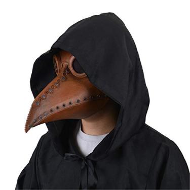 Imagem de Black Steampunk Halloween Plague Doctor Masks with Goggle Eyes for Men and Women