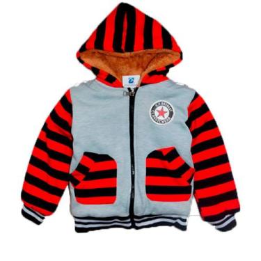 Imagem de Jaqueta Casaco Manabana Infantil Grossa Com Pelucia Mochilinha, Vermel