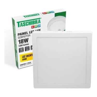 Imagem de kit 4 Painel Plafon Led Quadrado Sobrepor 18w 6500/3000K - TASCHIBRA, 