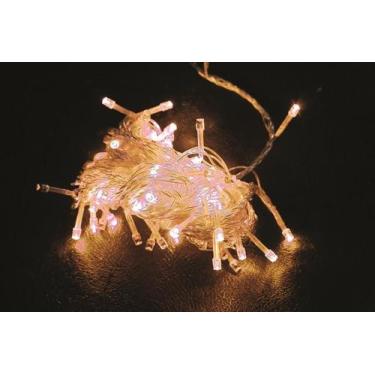 Imagem de Pisca Cascata Led Quente 100 Lâmpadas 9m 220V Decoração Iluminação de 