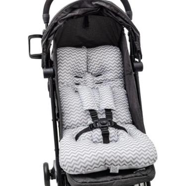 Imagem de Almofada Para Carrinho de Bebê Universal - ZIG ZAG CINZA - CLICK TUDO