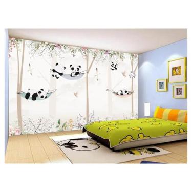 Imagem de Papel De Parede 3D Infantil Urso Panda Árvores 3,5M Azs352 - Você Deco