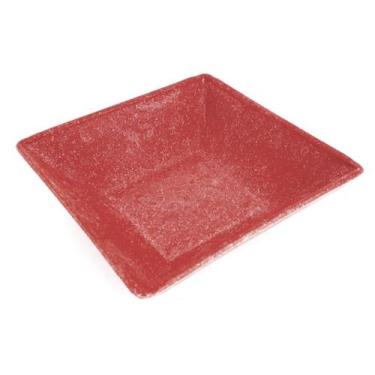 Imagem de Travessa Petisqueira Quadrada Vermelha Mogno De Plástico - EVO