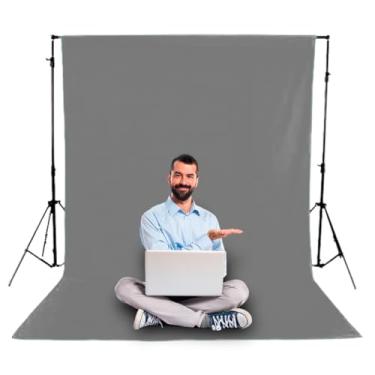 Imagem de Mont Malhas, Tecido Fundo Infinito Cinza Escuro Estúdio Fotográfico 1,90 X 3,00 Mts