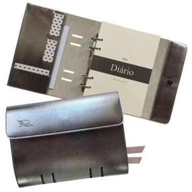Imagem de Agenda Meu Diário 160-R Personalizado Raffai Couros, Prata