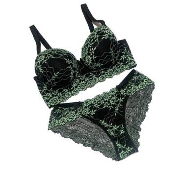 Imagem de Conjunto Lingerie Plus Size com Bojo Sensual de Renda Luxo Conforto - 