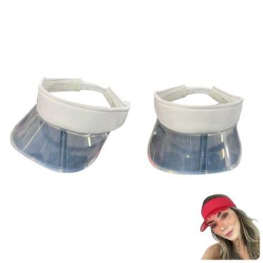 Imagem de Viseira Transparente Branca Feminino Verão Praia Festas Rave